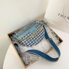 Knitted Waist Packs for Women Weaving Fanny Packs Female Waist Bags