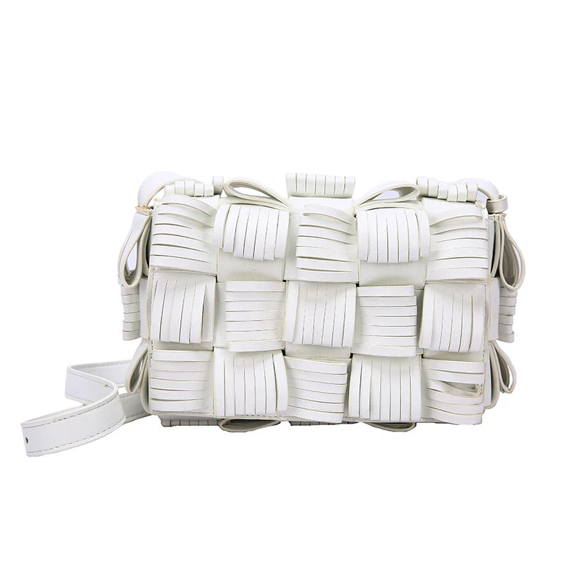 Knitted Weave Women's Clutch Shoulder Bag Leather Cross Body Bags