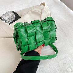 Knitted Weave Women's Clutch Shoulder Bag Leather Cross Body Bags