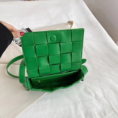 Knitted Weave Women's Clutch Shoulder Bag Leather Cross Body Bags