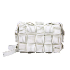 Knitted Weave Women's Clutch Shoulder Bag Leather Cross Body Bags