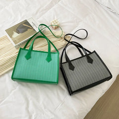 Knitting Handbags Women's Bag Shoulder Crossbody Top Handle Totes Square