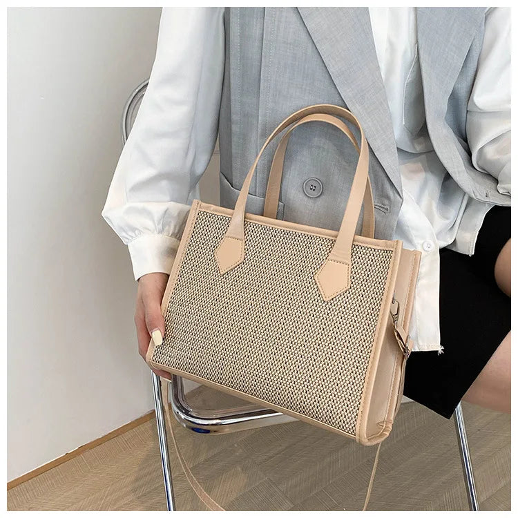 Knitting Handbags Women's Bag Shoulder Crossbody Top Handle Totes Square