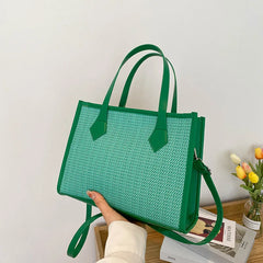 Knitting Handbags Women's Bag Shoulder Crossbody Top Handle Totes Square