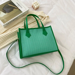 Knitting Handbags Women's Bag Shoulder Crossbody Top Handle Totes Square