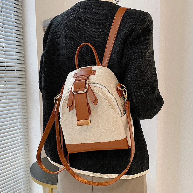 Knitting Letter Women Small Backpack School Bag for Teenager Girls