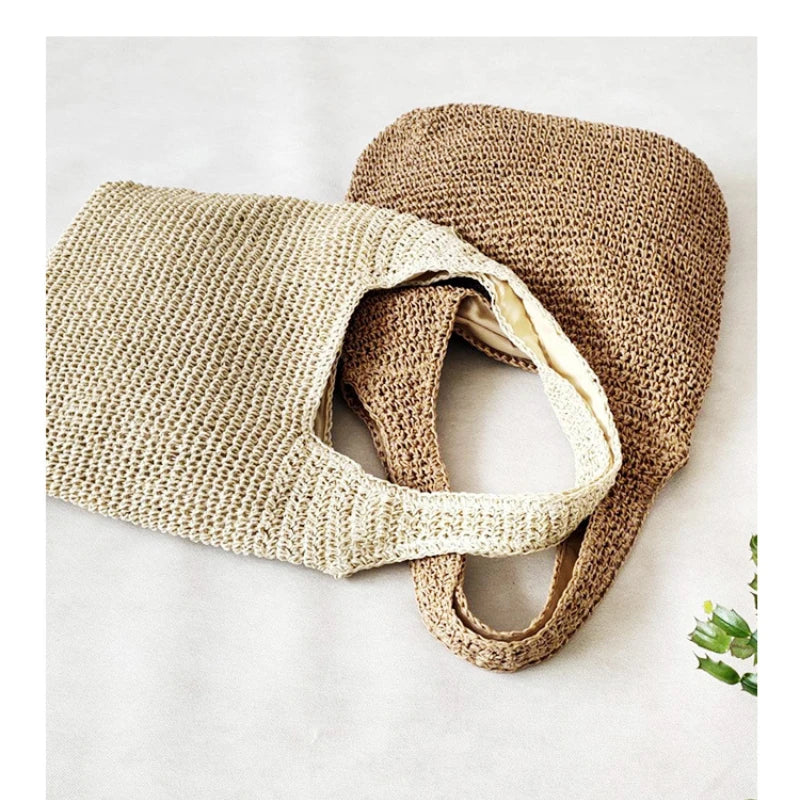 Winter Knit Shoulder Bag Soft Totebag Handbag Women Shopping Bags