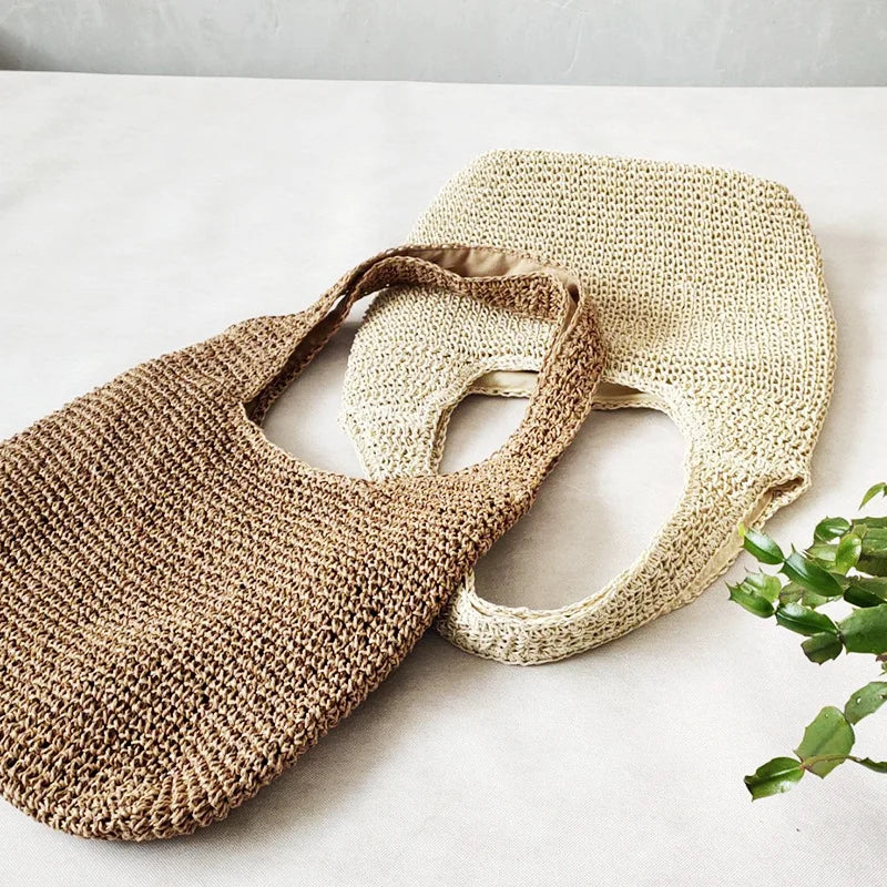 Winter Knit Shoulder Bag Soft Totebag Handbag Women Shopping Bags
