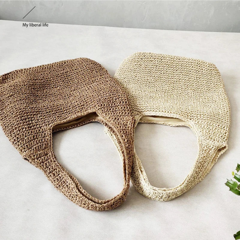 Winter Knit Shoulder Bag Soft Totebag Handbag Women Shopping Bags