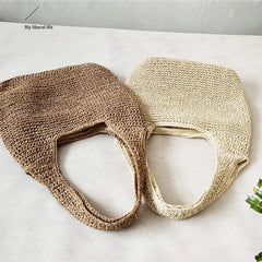 Winter Knit Shoulder Bag Soft Totebag Handbag Women Shopping Bags