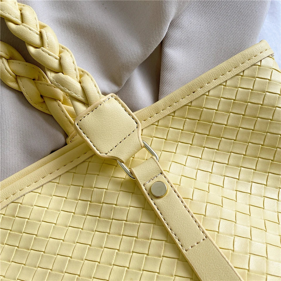 Knitting Shoulder Bags for Women Solid Totes Classic Package Casual Handbags