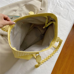 Knitting Shoulder Bags for Women Solid Totes Classic Package Casual Handbags