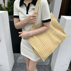 Knitting Wool Women Handbag Chequer Chess Eco big Shopping Bag Decoration Purse