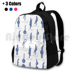 Maritime Marine Knots Outdoor Hiking Backpack Navy Climbing Sports Bag