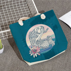 Koi Carp Print Shoulder Bags Fish Graphic Tote Bags