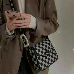 Korea Autumn Winter Lattice Chain Shoulder Bag Personalized Handbag