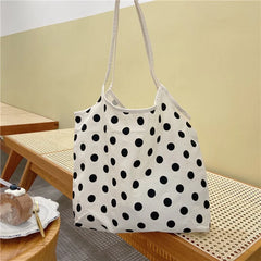 Korea Canvas Zipper Tote Bag Women's Shoulder