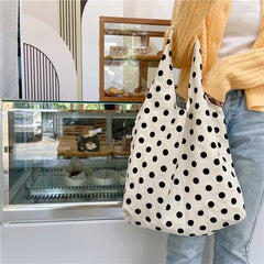 Korea Canvas Zipper Tote Bag Women's Shoulder