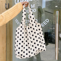 Korea Canvas Zipper Tote Bag Women's Shoulder