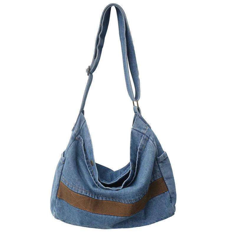 Korea Style Denim Shoulder Bags For Women Casual Eco Bag