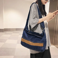 Korea Style Denim Shoulder Bags For Women Casual Eco Bag
