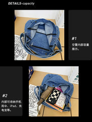 Korea Style Denim Shoulder Bags For Women Casual Eco Bag