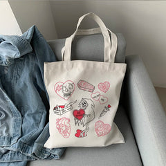 Korea Ulzzang Ins Heart Harajuku Women Shoulder Bag Gothic School Bag