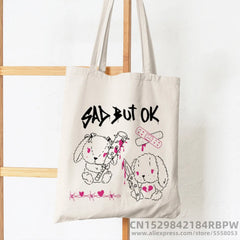 Korea Ulzzang Ins Heart Women Canvas Tote Bag Girl Art Gothic School Bag