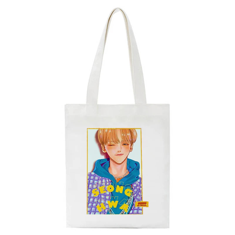 Korea Ulzzang ATEEZ Kpop Style Canvas Tote Bag