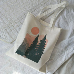 Korea Ulzzang Women's Canvas Bag Harajuku Ins Casual Large Capacity Zipper
