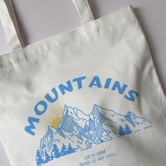 Korean Ulzzang Mountain Print Women Canvas Bag Large Capacity