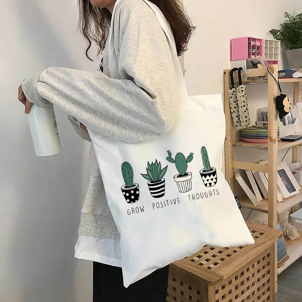 Korean Ulzzang Mountain Print Women Canvas Bag Large Capacity