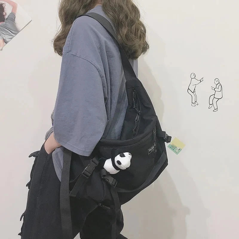 Korea Ulzzang Waterproof Shoulder Bag Large Capacity Hip Hop Teen School Bag