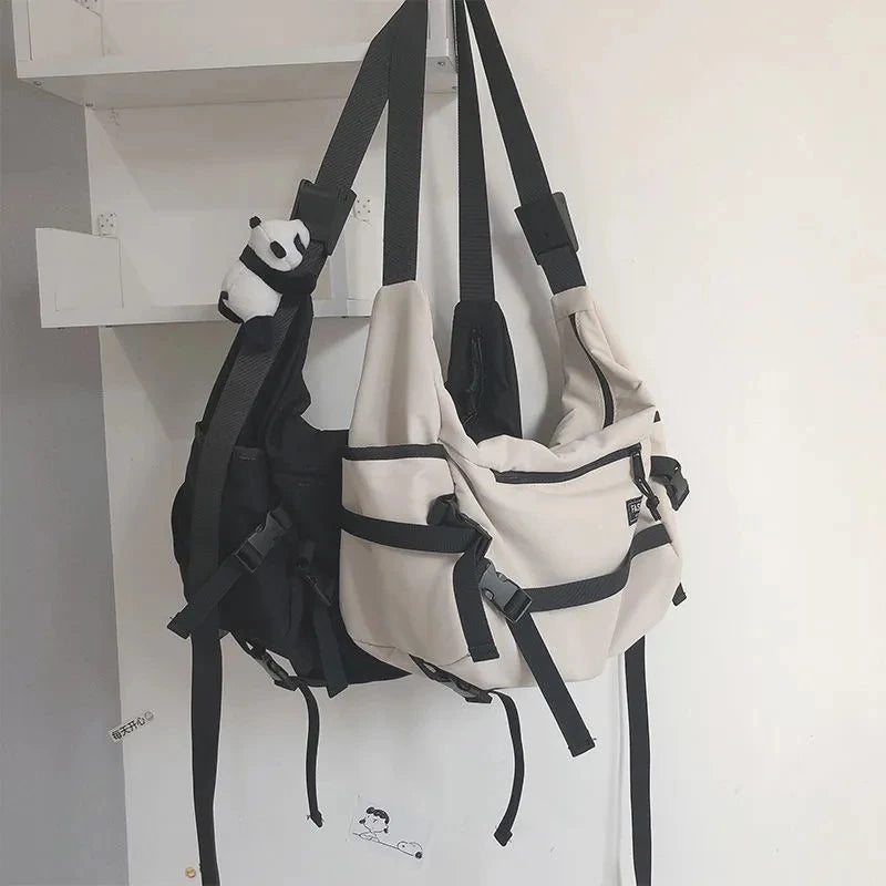 Korea Ulzzang Waterproof Shoulder Bag Large Capacity Hip Hop Teen School Bag