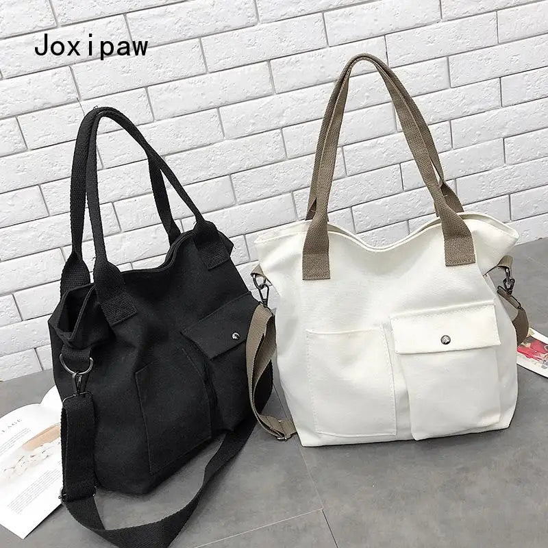Vintage Canvas Crossbody Bag Women Large Capacity Tote Bag