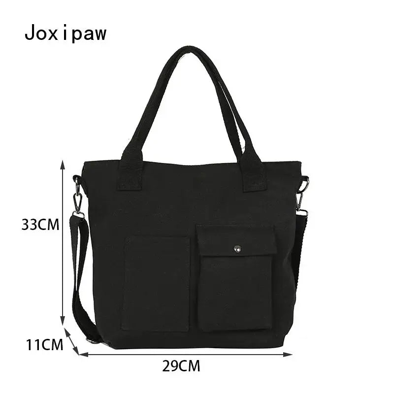 Vintage Canvas Crossbody Bag Women Large Capacity Tote Bag