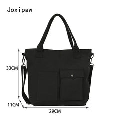 Vintage Canvas Crossbody Bag Women Large Capacity Tote Bag
