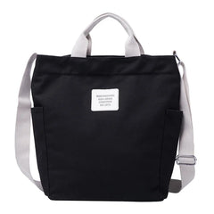 Letter Printing Canvas Shoulder Bag Zipper Women Messenger Handbag