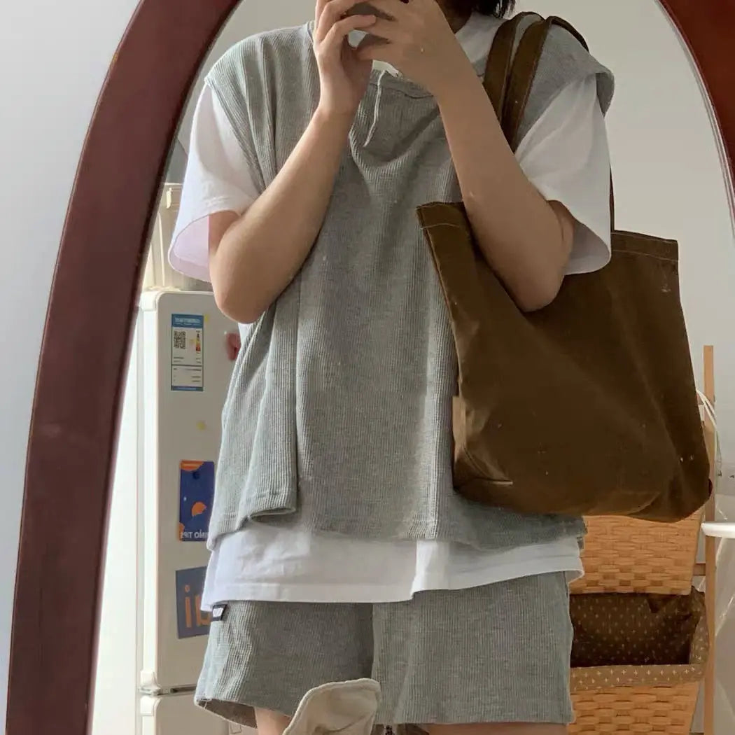Canvas Shoulder Bags Women Vintage Underarm Large Capacity Totes School Shopping