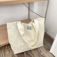 Canvas Shoulder Shopper Bag Women Large Cotton Cloth Handbags Student Purses