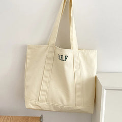 Canvas Shoulder Shopper Bag Women Large Cotton Cloth Handbags Student Purses