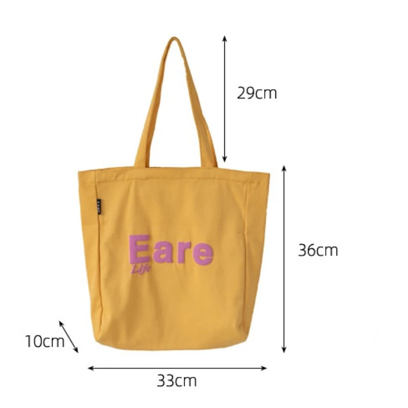 Canvas Shoulder Shopper Bag for Women Large Student Bookbag