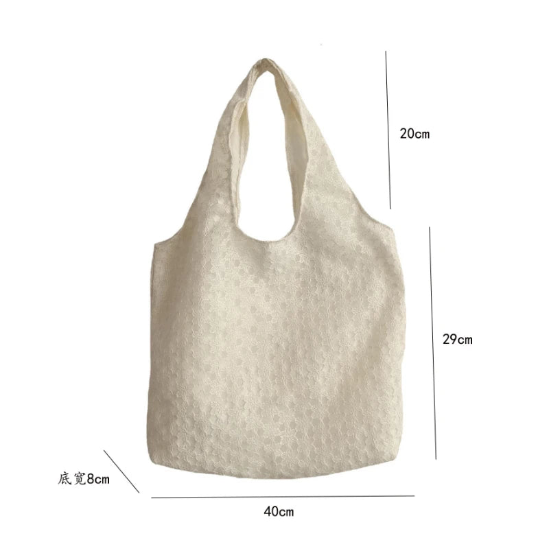 Canvas Shoulder Shopper Bag Women Large Student Bookbag Woman Tote Cotton
