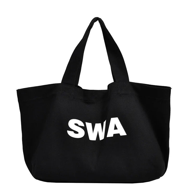 Canvas Women Shoulder Bags Big Female Student Tote Shopper Bag