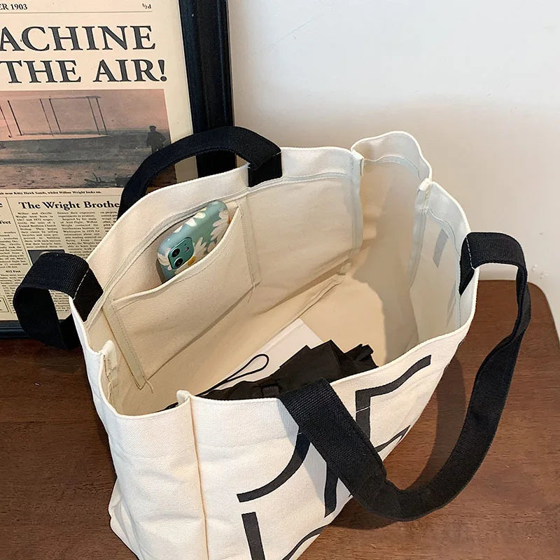 Canvas Tote Bag Large-capacity Crossbody Shoppi