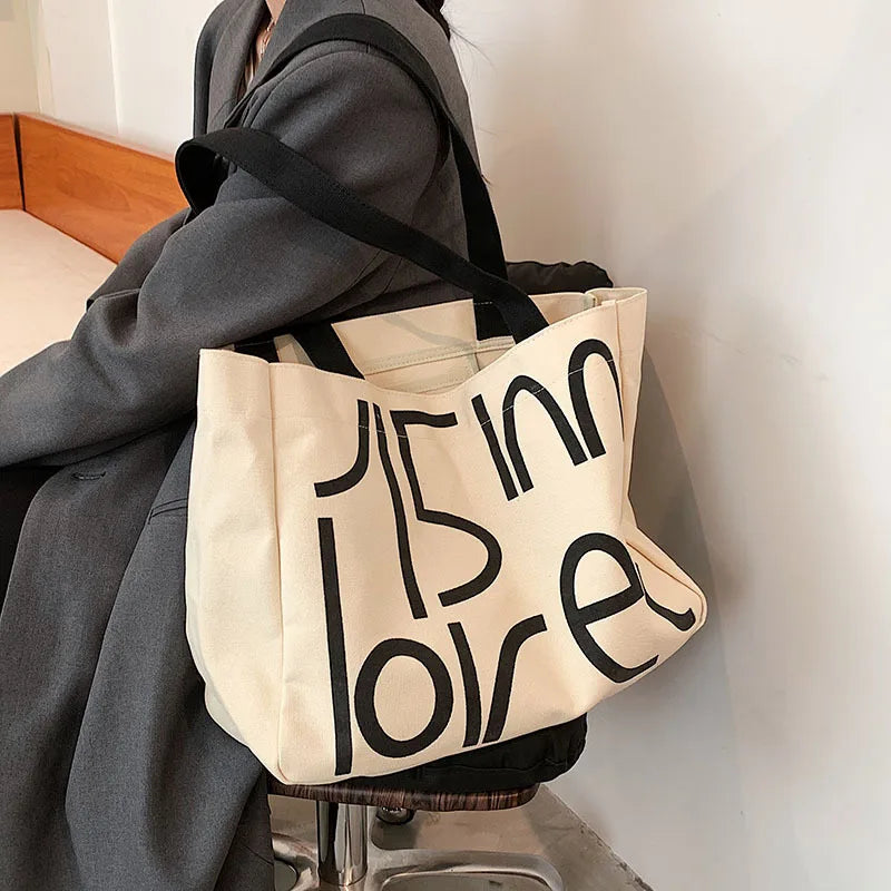 Canvas Tote Bag Large-capacity Crossbody Shoppi