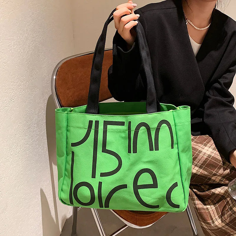 Canvas Tote Bag Large-capacity Crossbody Shoppi