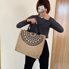 Casual Canvas Bag Large Capacity Ladies Shoulder Bag Canvas Handbag