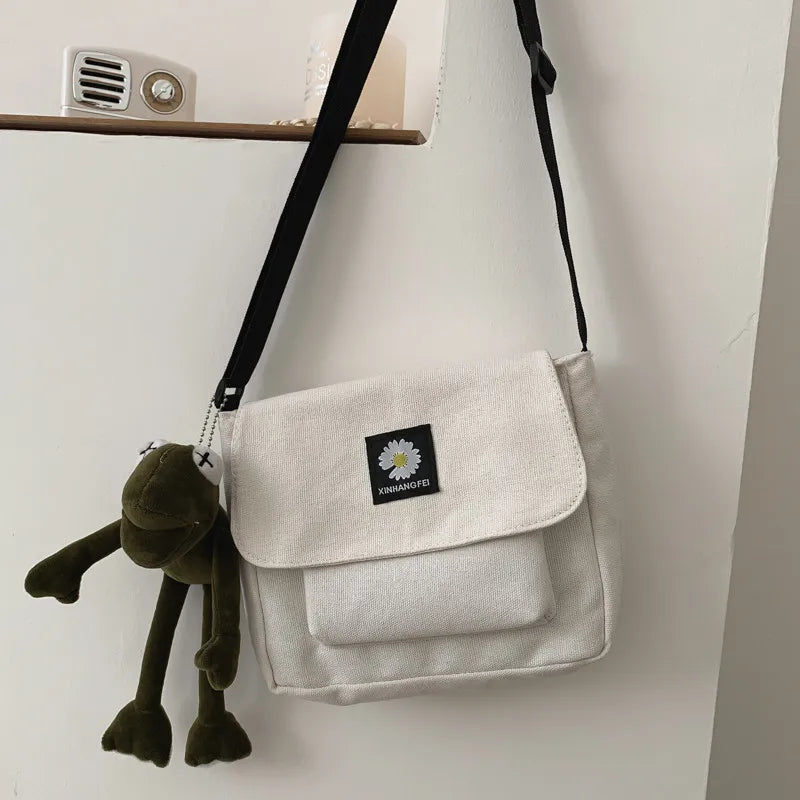 Casual Canvas-Bag Small Messenger Bag Women Shoulder Crossbody Phone Bag