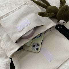 Casual Canvas-Bag Small Messenger Bag Women Shoulder Crossbody Phone Bag